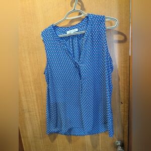 Rose & Olive Blue Sleeveless V-Neck Printed Tank